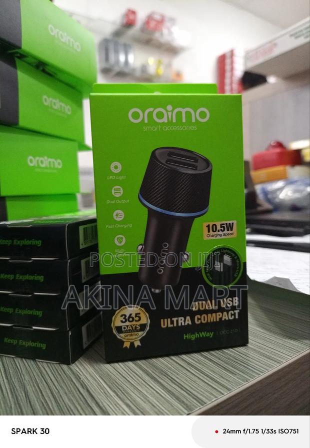 Oraimo Car Charger Dual USB Ultra 10.5 Charging Speed · Photo 1