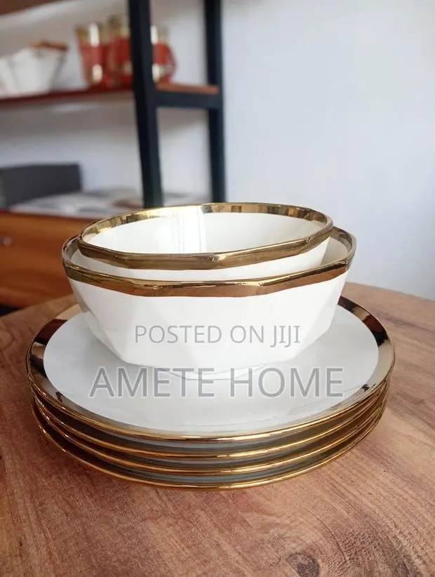 Gold Rimmed Plate and Bowl Set · Photo 1