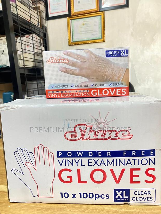 Vinyl Examination Gloves Pack, Clear, 100pcs · Photo 1