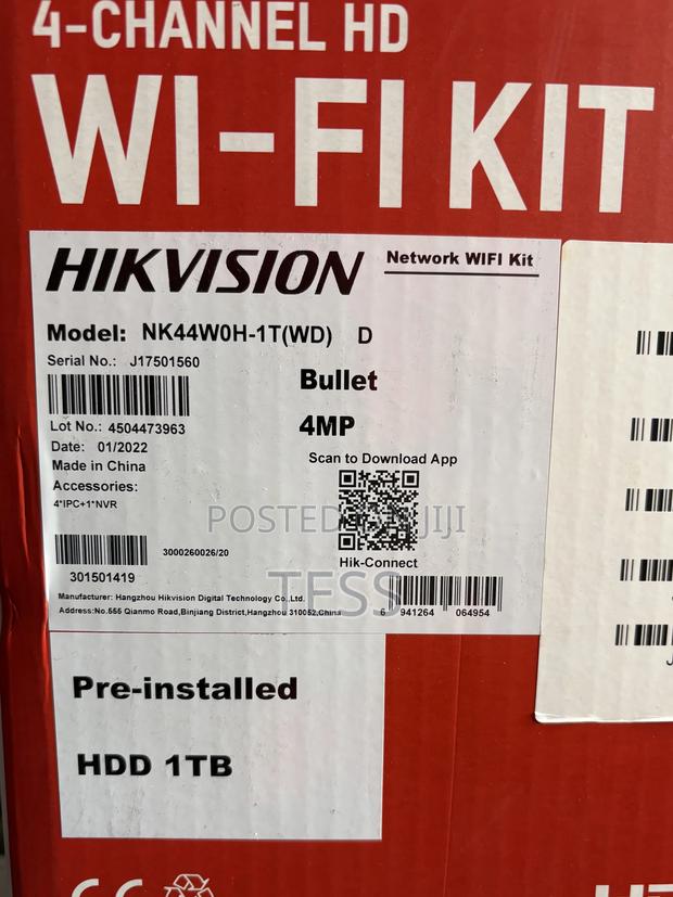 Hikvision Wifi Kit 4ch 4mp Bullet+1tb HDD Nk44woh-1t(Wd)D · Photo 3