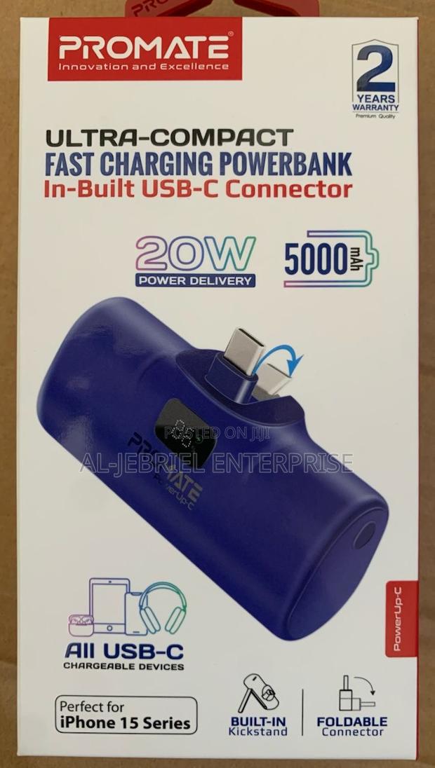 Promate POWERUP-C BLUE 5000mah Portable Power Bank ,USB-C · Photo 1