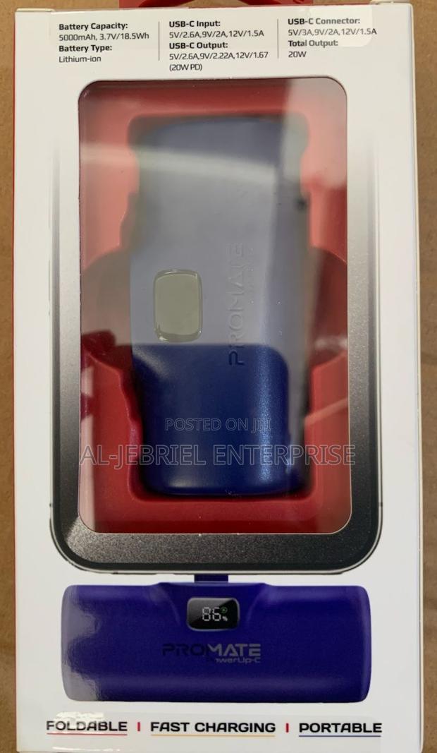 Promate POWERUP-C BLUE 5000mah Portable Power Bank ,USB-C · Photo 2