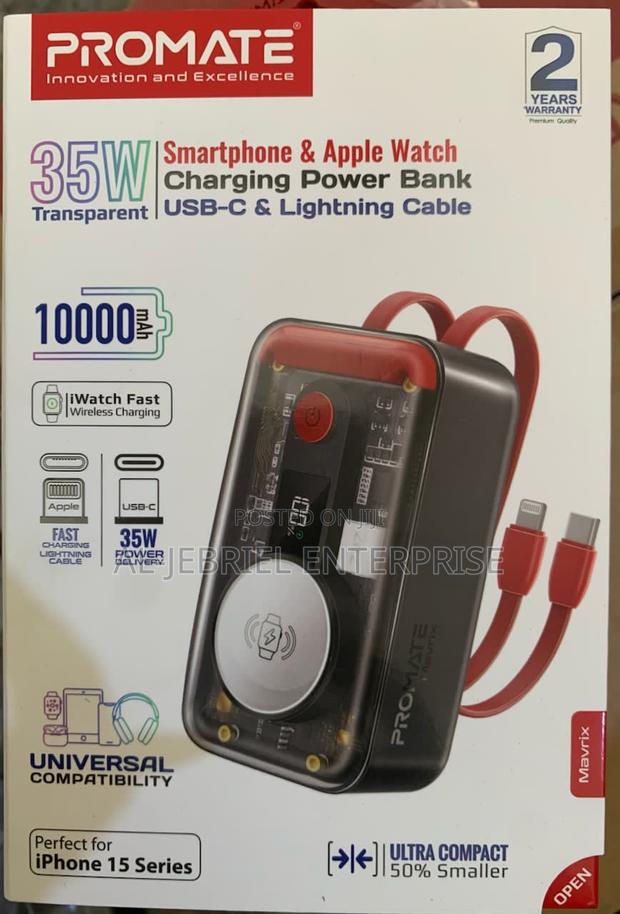 Promate Ultra-Fast 35w MAVRIX 10000mah Transparent Powerbank · Photo 1