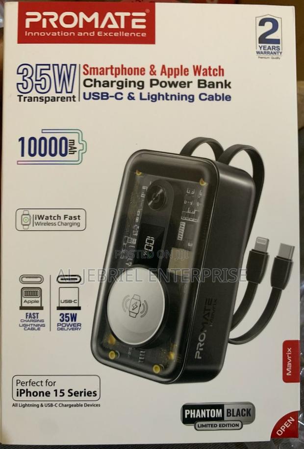 Promate Mavrix 10000mah Powerbank+ USB-C and Lightning Cable · Photo 1