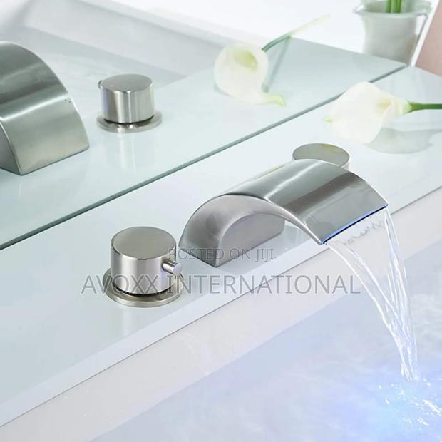 Widespread Bathroom Faucet Brushed Nickel W/Pop Up Drain · Photo 6