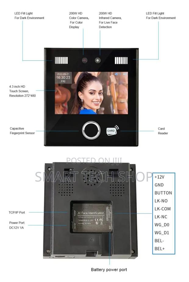 AI Dynamic Face Recognition Time Attendance Built In Battery · Photo 7