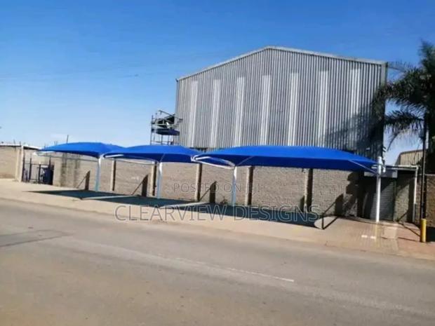 Commercial-Grade Carport Shade / Three-Unit Carport