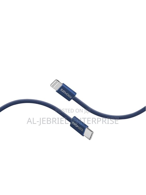 Promate Ecoline-Ci120 27W PD USB-C to Lightning Cable-(Navy) · Photo 1