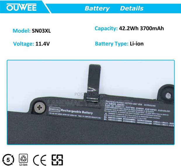 SN03XL Laptop Battery Compatible With HP Elitebook 820 · Photo 2