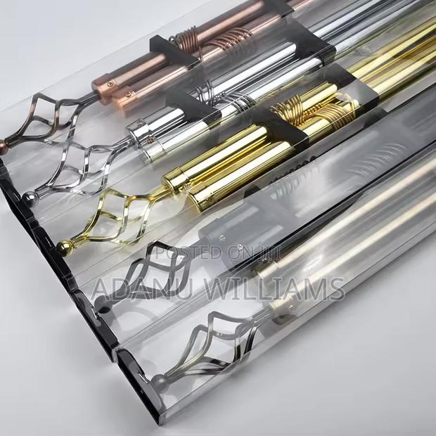 Non-Caustic Extendable Quality Double Curtains Rod(In Colors · Photo 1