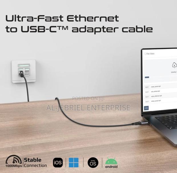 Promate Clink-Rj45 USB-C to RJ45 Ethernet 5M Cable Adapter · Photo 2