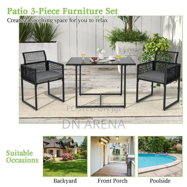 3PCS Patio PE Wicker Furniture Set Cushioned Chairs · Photo 1