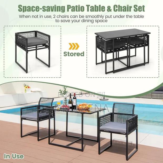 3PCS Patio PE Wicker Furniture Set Cushioned Chairs · Photo 2