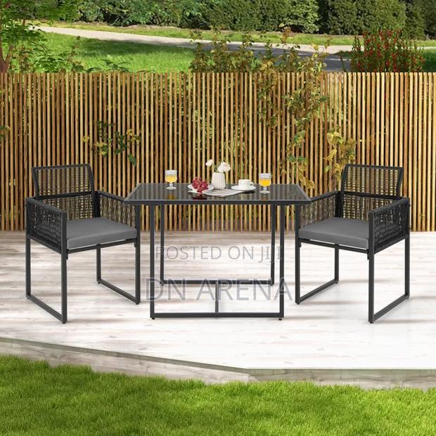3PCS Patio PE Wicker Furniture Set Cushioned Chairs · Photo 3