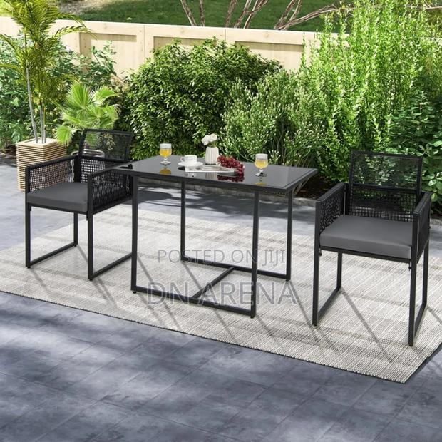 3PCS Patio PE Wicker Furniture Set Cushioned Chairs · Photo 4