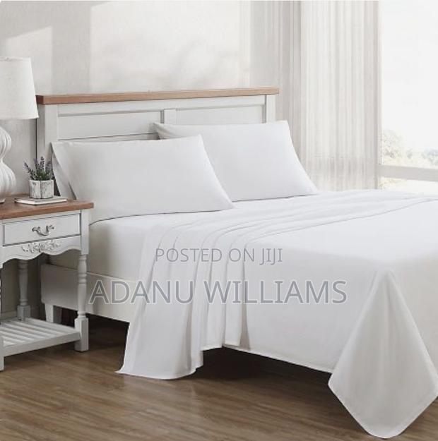 Luxurious Plain White Bedsheet 6pcs Set for Hotel Etc · Photo 1