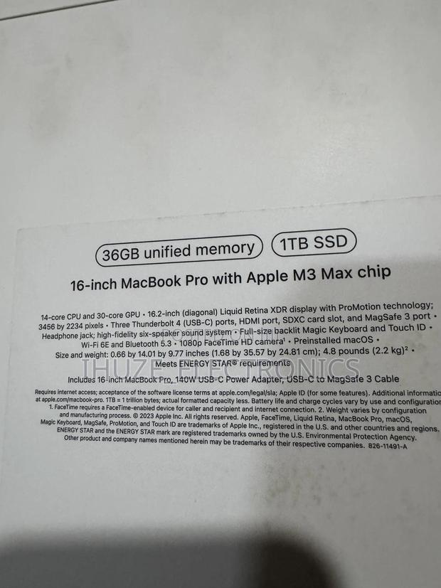 New Apple MacBook Pro 2023 M3 Max 16-inch 36GB Apple M3 Max SSD 1T · Photo 3