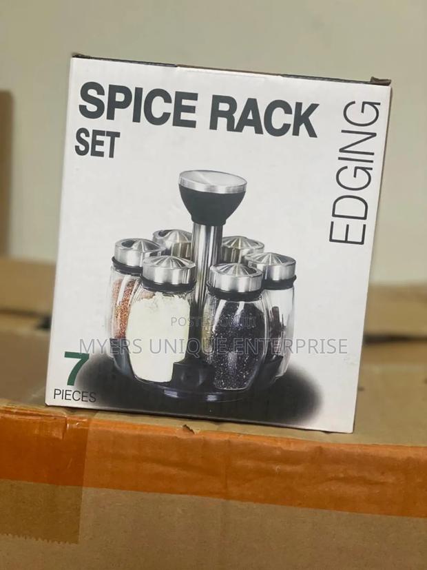 Rotating Glass Spice Jar Set 7pcs · Photo 1