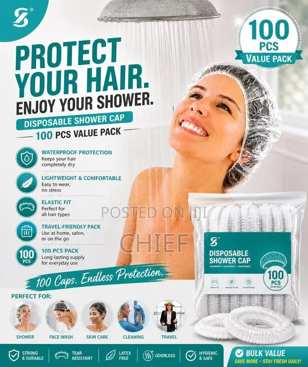 100 Disposable Shower Cap · Photo 1