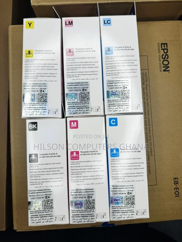 Epson 108 Ecotank Original Ink Bottle - C,Y,M.B.Lc,Lm - Set · Photo 2