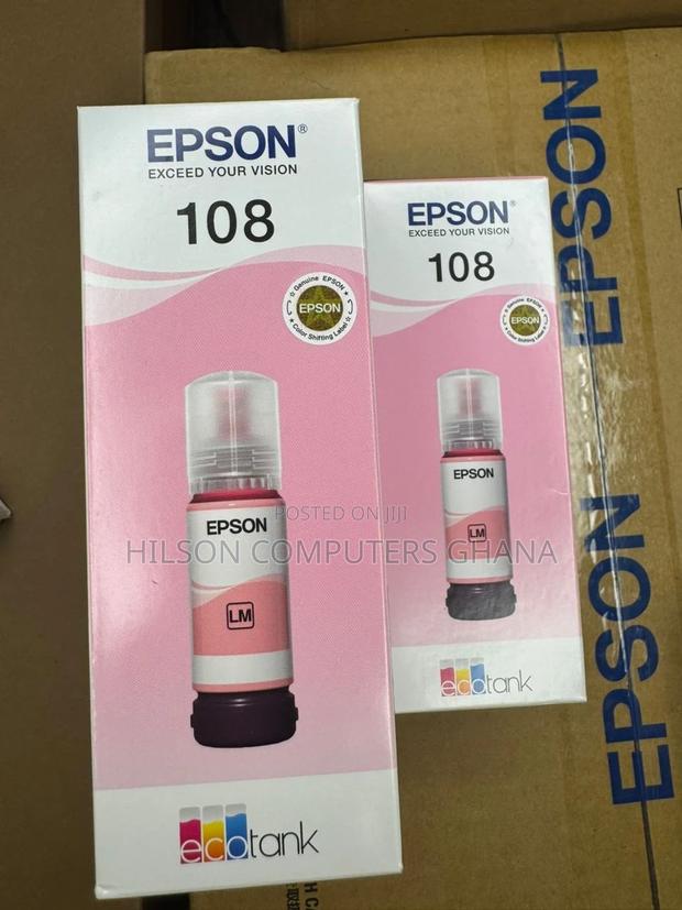 Epson 108 Original Ink Bottle - Light Magenta Lm · Photo 1