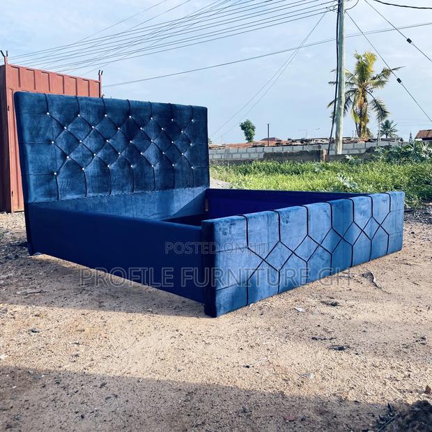 Dark Blue Bedframe ( Queen Size 72x75)//Free Delivery · Photo 1