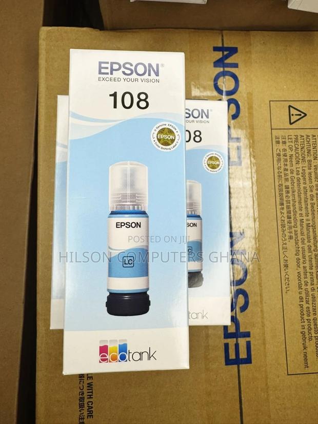 Epson 108 Original Ink Bottle - Light Cyan Lc · Photo 1