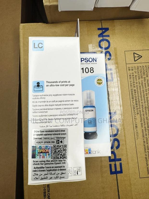 Epson 108 Original Ink Bottle - Light Cyan Lc · Photo 2
