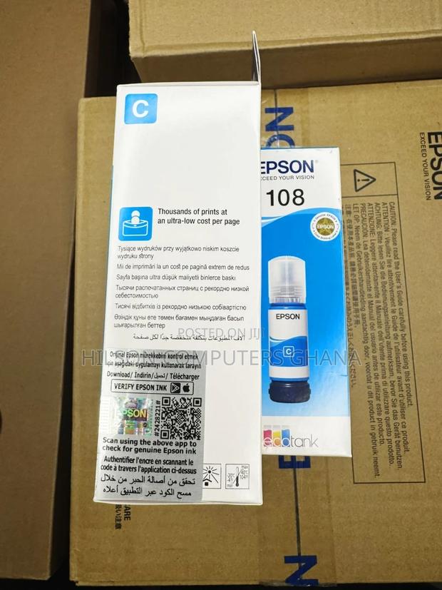 Epson 108 Original Ink Bottle - Cyan · Photo 2
