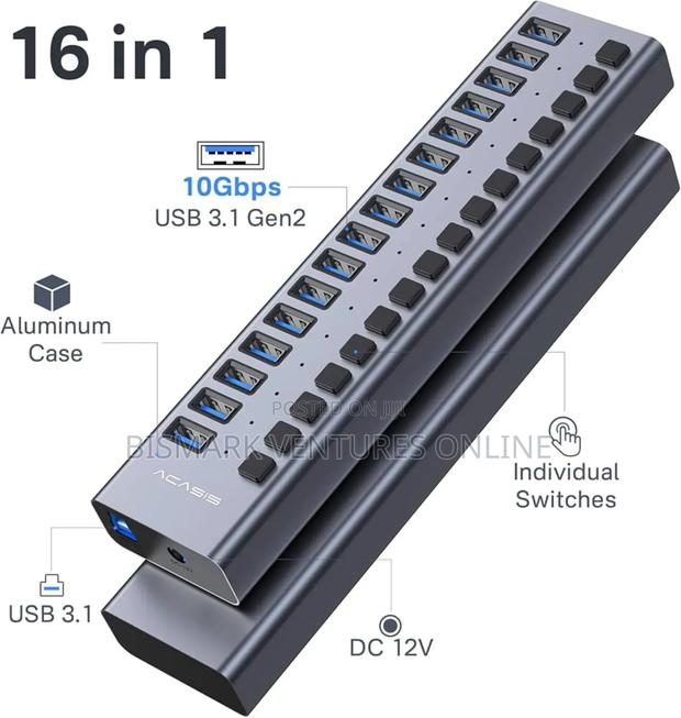 90W 16 Ports USB 3.0 Hub Super Speed For Data Transferring. · Photo 6