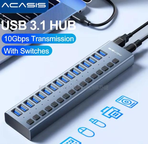 90W 16 Ports USB 3.0 Hub Super Speed For Data Transferring. · Photo 1
