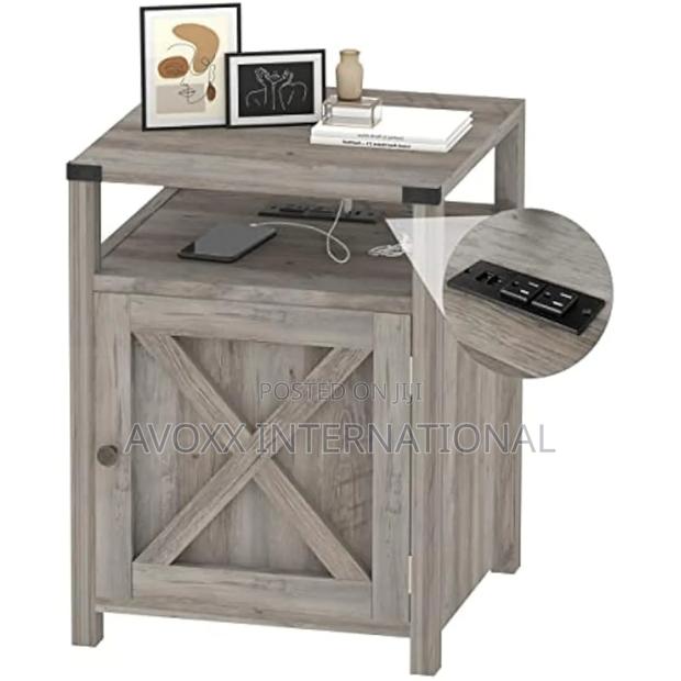 Manufactured Wood Nightstand With Barnes Charging Station · Photo 1