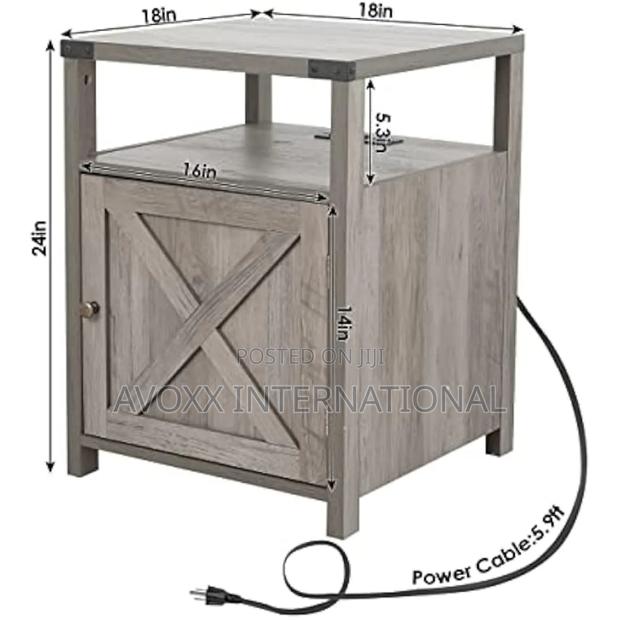 Manufactured Wood Nightstand With Barnes Charging Station · Photo 3