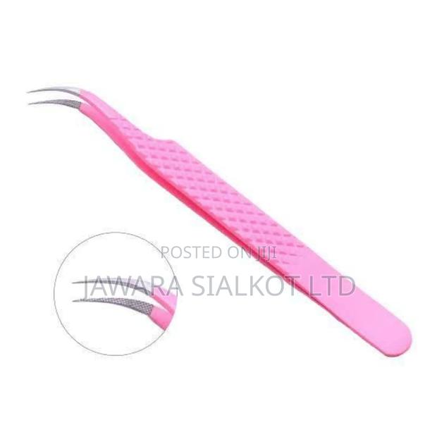 Fiber Tip Eye Lashes Tweezer Powder Coated Stainless Steel · Photo 1