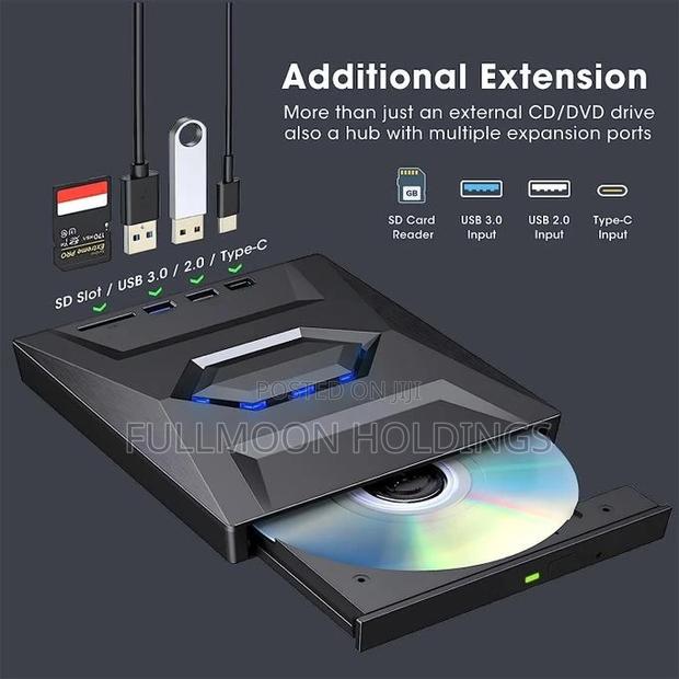 External DVD Rw Cd Writer With USB Hub Card Reader Type C · Photo 7