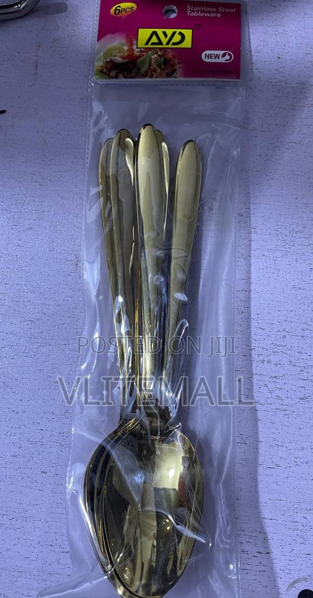6pcs Stainless Golden Spoons · Photo 1