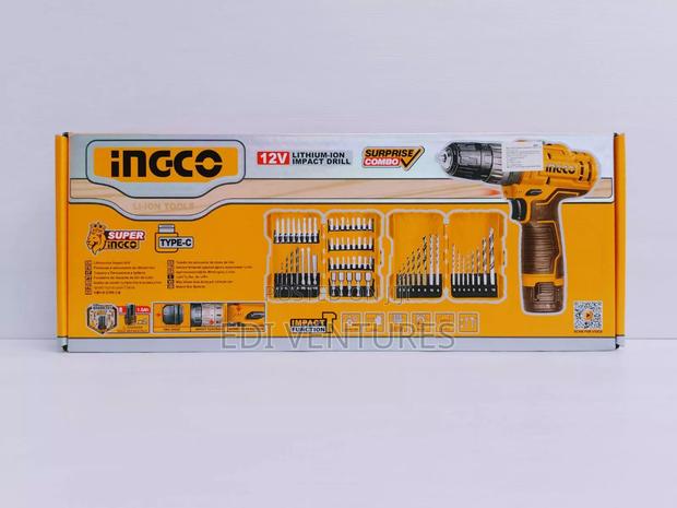 Ingco Cordless Drill 12v + 2 Batteries + Accessories · Photo 3