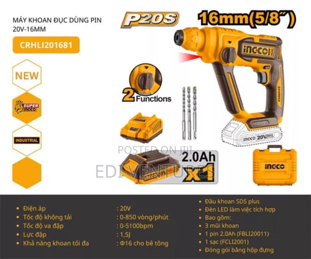 Ingco Cordless Rotary Hammer Crhli201681 · Photo 2
