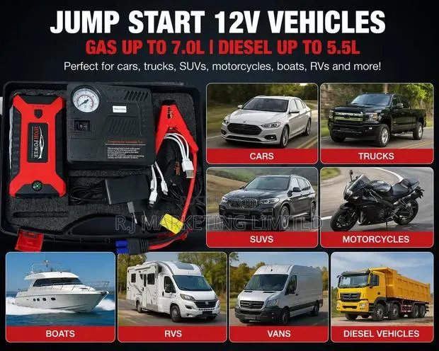 Car Jump Starter and Tire Pump Complete Set · Photo 2