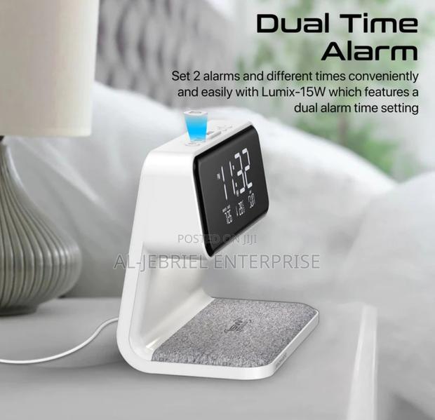 LUMIX-15W Promate Wireless Charger With Clock LED Light · Photo 2