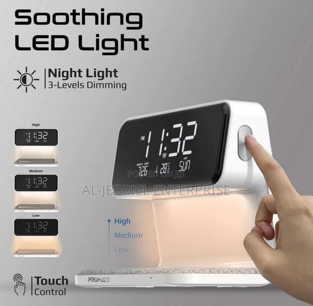 LUMIX-15W Promate Wireless Charger With Clock LED Light · Photo 3