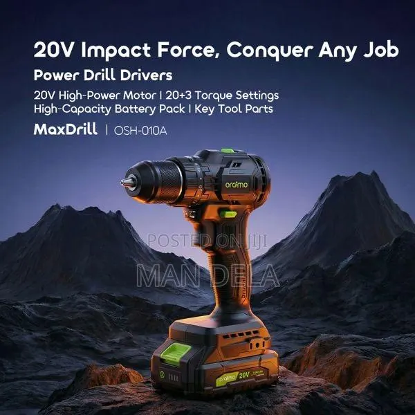 Oraimo Maxdrill 20v Cordless Versatile Power Drill Driver · Photo 1