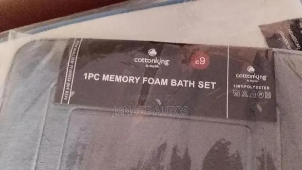 Cotton King 2pc Memory Foam Bath Mat Set Soft Absorbent Sliver Grey · Photo 1