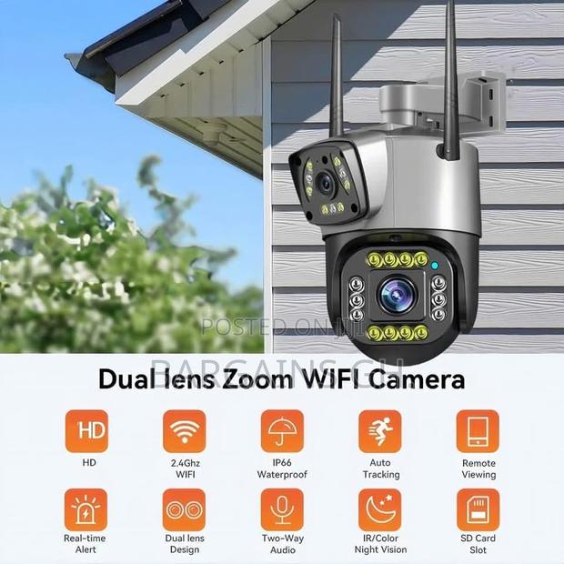 Dual Lens Waterproof CCTV With Sim Slot and Solar Panel · Photo 1