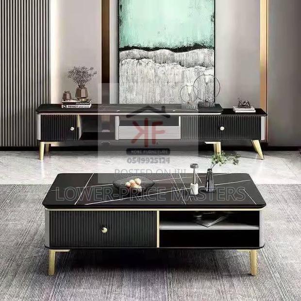 Glass / Marble Tv Stand and Center Table · Photo 1