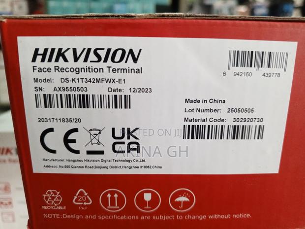 Hikvision Face Recognition Access Control Terminal K1t342fwx · Photo 2