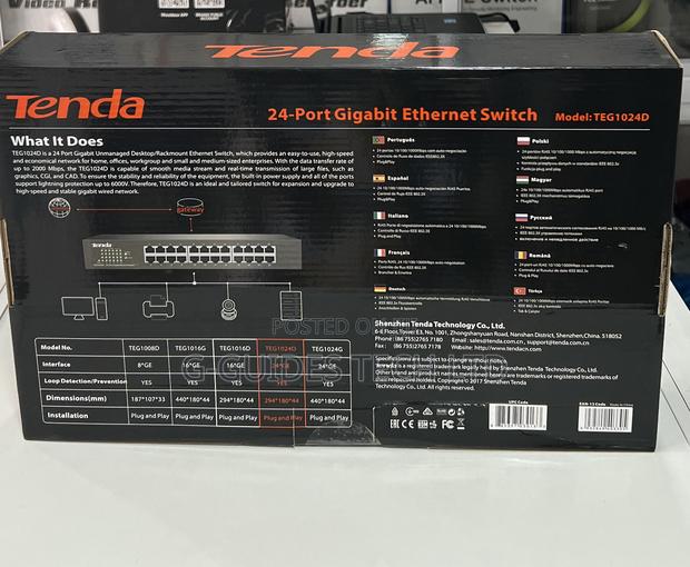 Tenda 24port Gigabit Switch, 24-Port Gigabit Ethernet Switch · Photo 2