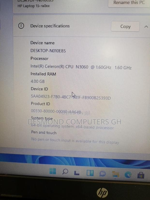 Laptop HP 15 4GB Intel Celeron SSD 128GB · Photo 5