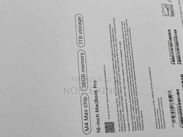 New Apple MacBook Pro 2024 M4 Max 16-Inch 36GB Apple M4 Max SSD 1T · Photo 1