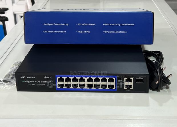Jovision 16-Port Ai Gigabit Poe Switch (16fe Poe+2G+1sfp) · Photo 2